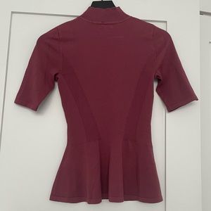 Massimo Dutti Pink Short Sleeve Knit Top